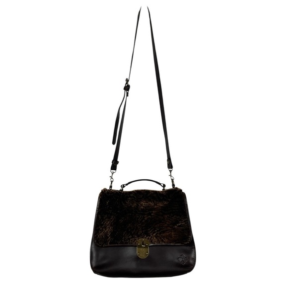 Patricia Nash Lanza Sherpa Hand-Crafted Chocolate Brown Italian Leather Purse - Picture 3 of 15